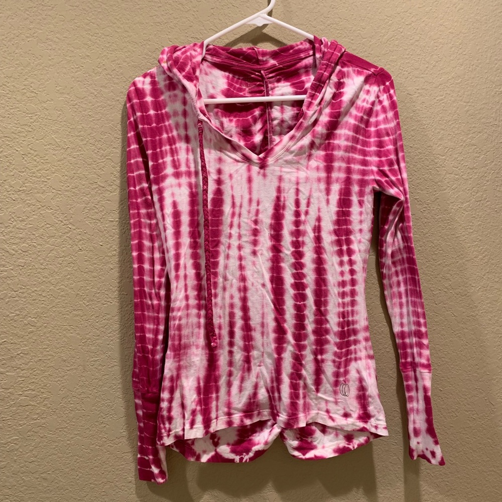Pink tie die balance light sweater